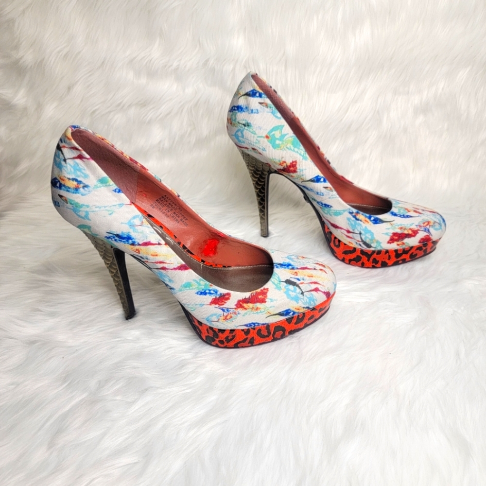 Rachel Roy Multicolor high heel platforms.